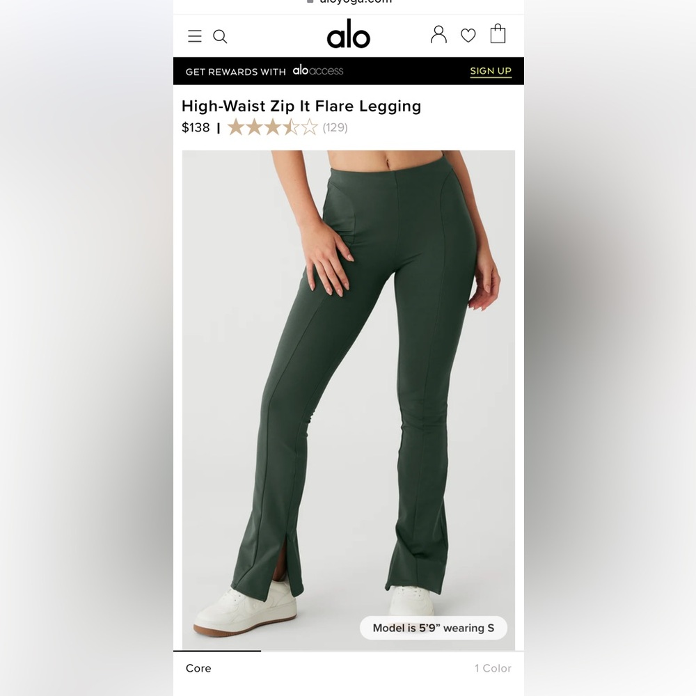 Alo yoga High-Waist Zip It Flare Legging